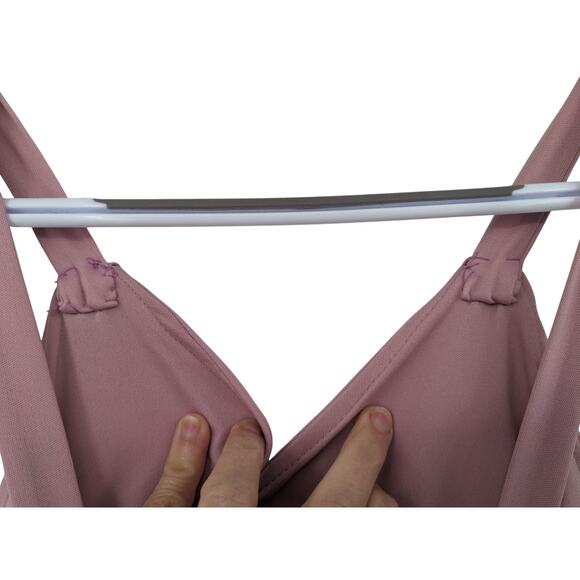 Vintage 1970's Mauve Pink PROM Maxi DRESS & JACKET Sheer Sleeves & Lace Overlay - Picture 14 of 14